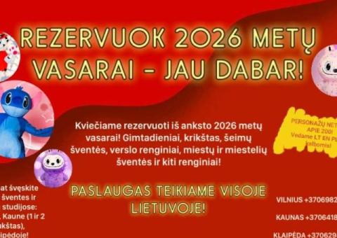 REZERVUOKITE 2026 METŲ VASAROS SEZONUI!